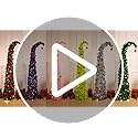 MACTING Whimsical Christmas Tree with Ball String Lights 5FT Green Pop Up Curved Tree with 15 Ball Lights & Hanging Ornaments Collapsible Tinsel Tree for Apartment Porch Indoor Xmas Halloween Decor