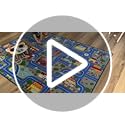 Capslpad Blue Car Road Kid Rug Carpet Playmat for Playoom Traffic Road Kids Play Mat for Toddler Non Slip Washable City Map Race Track Carpet Rug for Kids Room Bedroom Nursery Room Decor,5'x 6'6"