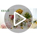 CEWOR Wedding Bouquets for Bride Bridesmaid, White Champagne Artificial Roses Flowers Wedding Decoration (7.5in)