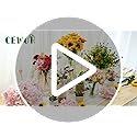 CEWOR Fake Flowers in Vase, Artificial Flowers Arrangement in Vase, Fake Floral Table Centerpieces Decor for Kitchen Farmhouse Coffee Table Living Room Bathroom Plant Decor