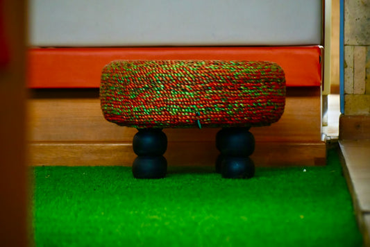 How to Style a Jute Knit Pouf in a Small Living Room Without Adding Clutter