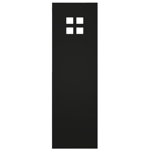 12"W x 42"H True Fit PVC San Antonio Mission Style Fixed Mount Shutters, Black (Per Pair - Hardware Not Included)