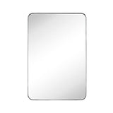 GRACTO 24x36'' Chrome Metal Framed Bathroom Mirror for Wall in Stainless Steel Rounded Rectangular Bathroom Vanity Mirrors Wall Mounted