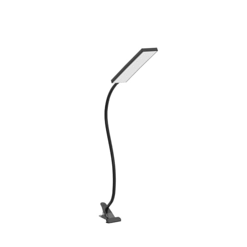 Vansuny Clip on Light LED Desk Lamp with Eye-Caring LED Light and Metal Clip, 6 Level Brightness 3 Color Modes, Power by USB Port 5W Adjustable Neck Reading Lamp for Home and Office (5W, Black)
