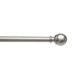 Amazon Basics Sturdy Adjustable Curtain Rod for Windows with Round Finials, Easy Installation, 1-Inch Rod, 36" to 72", Nickel, 1-Pack