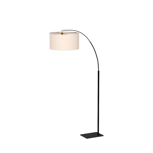 Brightech Logan Arc Floor Lamp, Bright Standing Lamp for Living Rooms, Offices & Bedrooms, Modern Living Room Décor, Tall Hanging Floor Lamp for Reading and More – Black