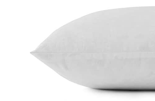 SNUG&COZY Luxury Goose Down Feather Pillow Inserts - 20x20IN, Double Layered Down-Proof Design, Ultra-Soft Cover, High Fill Weight, Pack of 2, White