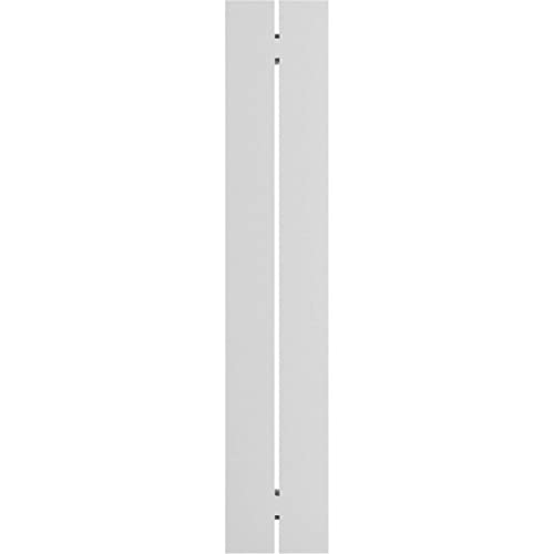 11 1/4"W x 42"H True Fit PVC Two Board Spaced Board-n-Batten Shutters, White (Per Pair - Hardware Not Included)