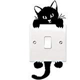 Honbay Cat Removable Wall Stickers Light Switch Decor Decals Art Mural Baby Nursery Room 12 Sets