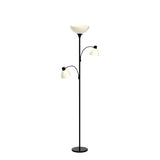Brightech Sky Dome Double LED Floor Lamp, Torchiere Super Bright Floor Lamp with 2 Reading Lamps for Living Rooms & Offices - Dimmable Tall Standing Lamp for Bedroom Reading - Tall Black Pole