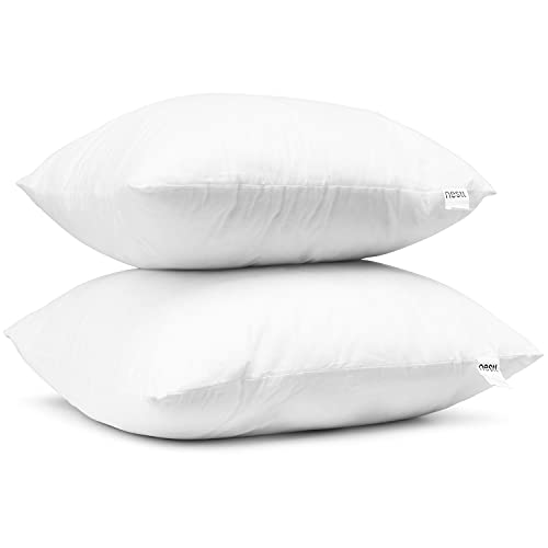 Nestl Throw Pillows for Couch, 12x18 Pillow Insert, Soft Throw Pillow, Lightweight 12x18 Pillow Inserts, Machine Washable Sofa Pillows, White Throw Pillows Premium Throw Pillow Insert 12x18 Set of 2