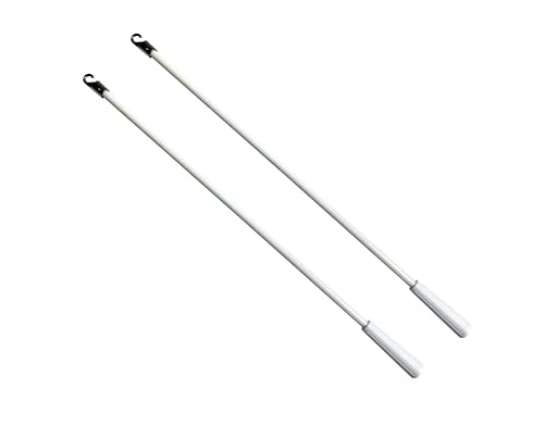 2Pcs Blinds Wand 12Inch Long White Vertical Window Blind Tilt Wand Fiberglass Blind Wand Replacement Parts with Hook and Handle for Windows Curtain Door