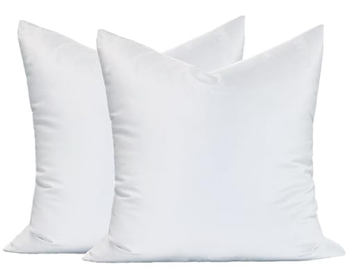 MoonRest® Synthetic Down Alternative 16x16 Square Pillow Insert Form, for Decorative Throw Pillow, Sofa, Cushions, Body and Bed - Pack of 2- Size 16” X 16”