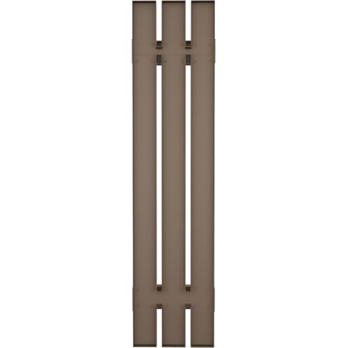 12 in. W x 34 in. H Builders Edge, TailorMade Three Board Spaced (2 Batten), Board-n-Batten Shutters, Includes Matching Installation Spikes (Per Pair), 385 - French Roast