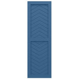 18"W x 47"H True Fit PVC Two Panel Chevron Modern Style Fixed Mount Shutters, Sojourn Blue (Per Pair - Hardware Not Included)