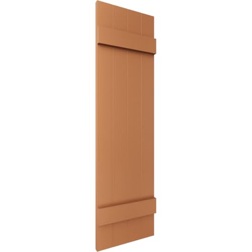 14"W x 29"H Lifetime Vinyl, TailorMade Four Board Joined (2 Batten), Board-n-Batten Shutters, w/Shutter-Loks (Per Pair), Treated Cedar