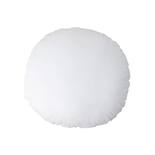 32 Inch Round Diameter Down Alternative Decorative Pillow Insert, Cotton Cover, White