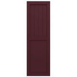 12"W x 30"H True Fit PVC Farmhouse/Flat Panel Combination Fixed Mount Shutters, Wine Red (Per Pair - Hardware Not Included)