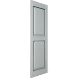 14 3/4"W x 47"H Mid-America Vinyl, Standard Size Williamsburg Double Panel Shutters, w/Installation Shutter-Lok's & Matching Screws (Per Pair), 945 - Platinum