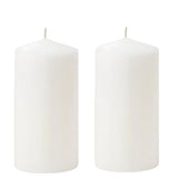 White Pillar Candle Set - 2 Unscented Decorative,Parties, Large Candles, White Candle Columns, Column Candles Clearance or Wedding Candle, 2.4" x 6" (2PC, 6cmX15cm)