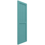 Ekena Millwork 15"W x 28"H True Fit PVC Farmhouse/Flat Panel Combination Fixed Mount Shutters, Pure Turquoise (Per Pair - Hardware Not Included)