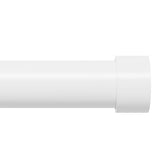 White Curtain Rod 72-144 inch, 1" Heavy Duty Curtain Rods for Windows Outdoor, Patio, Living Room, Bedroom, Metal Modern Drapery Pole with End Caps, 6 to 12 ft Drapery Rod
