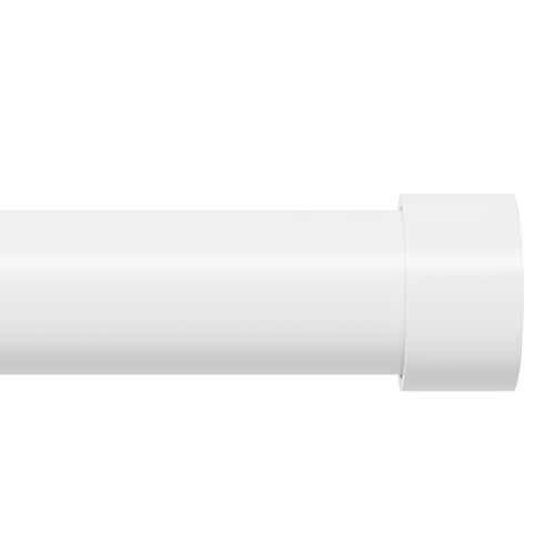 White Curtain Rod 72-144 inch, 1" Heavy Duty Curtain Rods for Windows Outdoor, Patio, Living Room, Bedroom, Metal Modern Drapery Pole with End Caps, 6 to 12 ft Drapery Rod