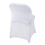 Spandex Chair Cover,25PCS,Living Room Folding Chair Covers,Removable Chair Covers Washable Protector Stretch Chair Cover for Party, Banquet,Wedding Event,Hotel(White)