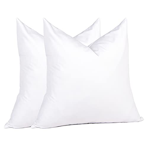 puredown® Euro Pillow Inserts 26 x 26 (Pack of 2, White), Down Feather Pillow Stuffer, Premium White Pillows for Bed, Couch, and Cushion