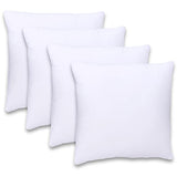 GOLD TEXTILES White Throw Pillows Insert (Pack of 4) - 18 x 18 Inches Polyester Sham Stuffer Throw Pillow - Lightweight Square Indoor Decorative Pillows - Bed and Cushion Couch Pillows