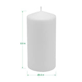 Stonebriar 3 Pack Tall 3 x 6 Inch 65 Hour Long Burning Unscented White Wax Pillar Candles