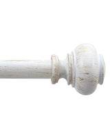 White Curtain Rods for Windows 48 to 84 Inch, Wood Curtain Rod Adjustable Boho Decorative Drapery Rods 1 Inch Heavy Duty Windows Rod for Farmhouse Kitchen Bedroom Living Room