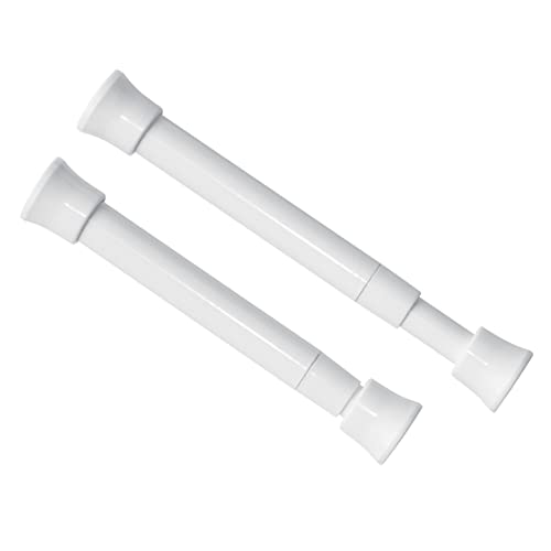 KXLife 2 Pack Smallest Spring Tension Curtain Rod 5.25 to 7.5 Inch Adjustable, Mini Thin Tension Rod No Drill for Narrow Window, Cupboard Dividers, White
