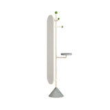 Decorative Bedroom Rotating Full-Length Mirror All-in-one Coat Rack Entryway Storage Floor for Living Room(White)