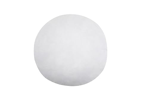 Set of 2, 95% Feather 5% Down 18 Inch Round Decorative Pillow Insert, Cotton Cover, White, Set of 2