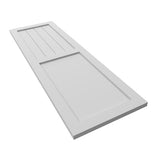 12"W x 45"H True Fit PVC Farmhouse/Flat Panel Combination Fixed Mount Shutters, White (Per Pair - Hardware Not Included)