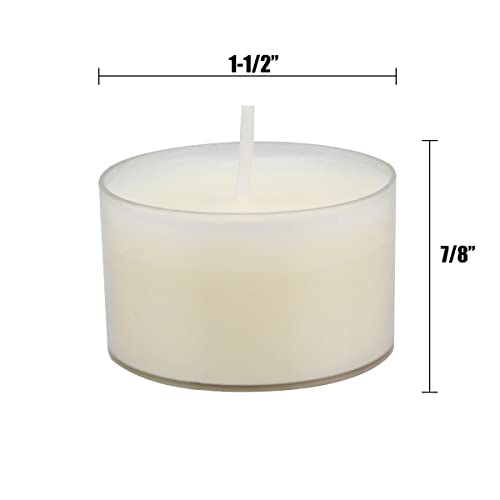 Stonebriar Bulk 192 Pack Unscented Smokeless Long Burning Clear Cup Tea Light Candles with 8 Hour Extended Burn Time