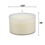 Stonebriar Bulk 192 Pack Unscented Smokeless Long Burning Clear Cup Tea Light Candles with 8 Hour Extended Burn Time