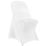 Stretch Spandex Chair Covers - White 50 PCS, Folding Kitchen Chairs Cover, Universal Washable Slipcovers Protector, Removable Chair Seat Covers, for Wedding Party Dining Room Banquet Event