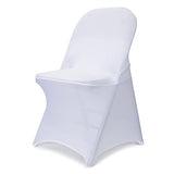 Babenest Spandex Folding Chair Covers - 30PCS Upgraded Universal Stretch Washable Fitted Chair Slipcovers Protector for Wedding, Holidays, Banquet, Party, Easter Celebration (White)