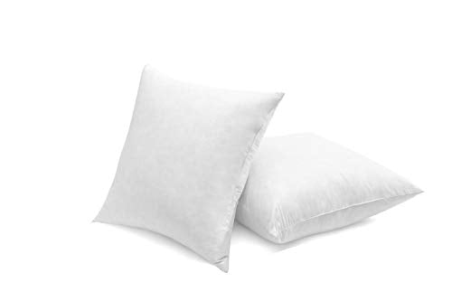 SNUG&COZY Luxury Goose Down Feather Pillow Inserts - 20x20IN, Double Layered Down-Proof Design, Ultra-Soft Cover, High Fill Weight, Pack of 2, White
