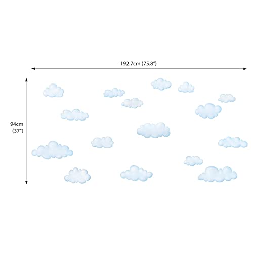 DECOWALL DS9-1702 Clouds Kids Wall Decals Wall Stickers Peel and Stick Removable Wall Stickers for Kids Nursery Bedroom Living Room