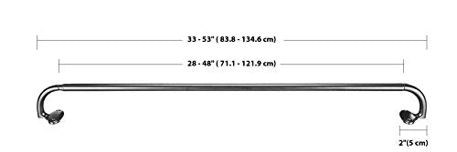 Amazon Basics Adjustable Room Darkening Blackout Curtain Rod - 28" to 48", Black