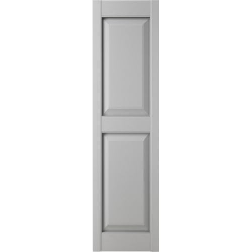 Ekena Millwork Lifetime Vinyl LP2S12X04300PG Standard Two Equal Panel Vinyls, Raised Panel Vinyl Shutters, w/Installation Shutter-Lok's & Matching Screws (Per Pair), 12"W x 43"H, Paintable