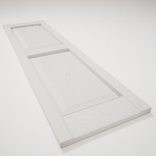 Ekena Millwork Lifetime Vinyl LP2S12X04700WH Standard Two Equal Panel Vinyls, Raised Panel Vinyl Shutters, w/Installation Shutter-Lok's & Matching Screws (Per Pair), 12"W x 47"H, White