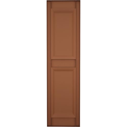 12"W x 31"H Lifetime Vinyl, TailorMade Two Equal Panels, Raised Panel Shutters, w/Shutter-Loks (Per Pair), Treated Cedar