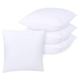GOLD TEXTILES White Throw Pillows Insert (Pack of 4) - 18 x 18 Inches Polyester Sham Stuffer Throw Pillow - Lightweight Square Indoor Decorative Pillows - Bed and Cushion Couch Pillows