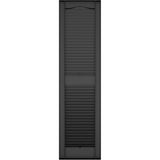 Ekena Millwork Lifetime Vinyl LL1S12X04300BL Standard Cathedral Top Center Mullion, Open Louver Vinyl Shutters, w/Installation Shutter-Lok's & Matching Screws (Per Pair), 12"W x 43"H, Black
