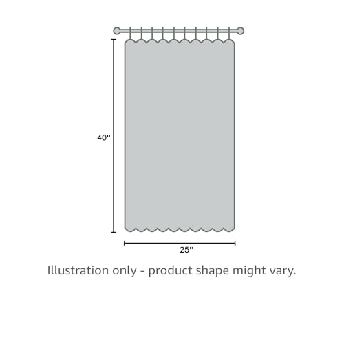 WdFour Privacy Blackout Tie Up French Door Curtain. | 25×40 Inch dark gray single panel curtain, easy install washable fabric for front door, sidelights, entryway and living room.