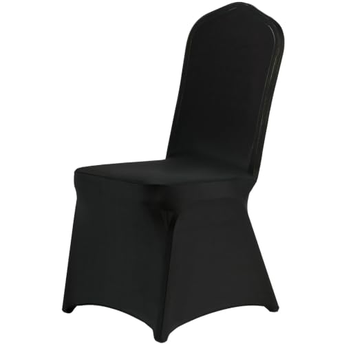 VidaFete 100PCS Black Chair Cover, Polyester Spandex Dining Chair Cover Stretchable Chair Slipcovers for Dining Room, Kitchen, Wedding, Banquet, Fits Most Seat Shapes